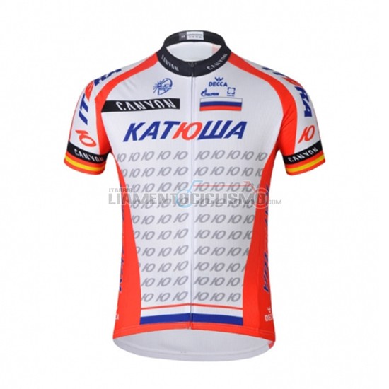 Abbigliamento Ciclismo Katusha Manica Corta 2018 Rosso Bianco